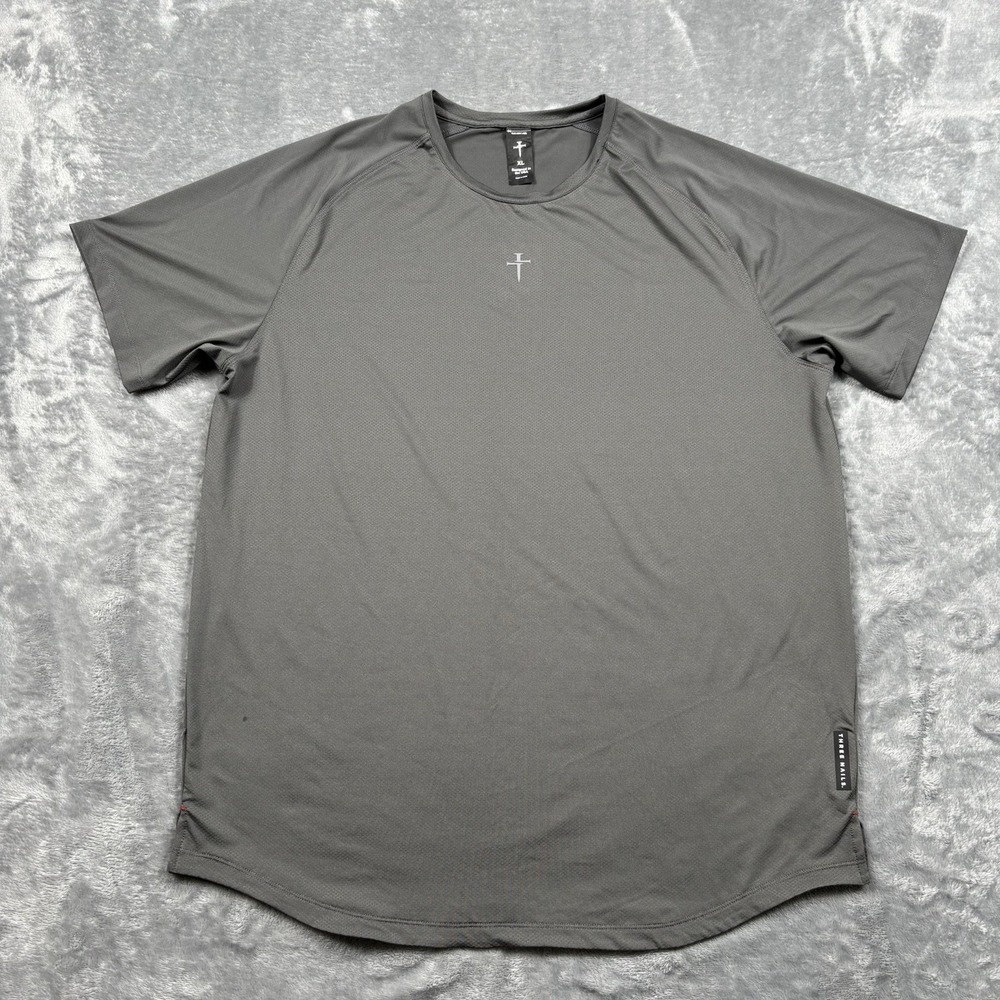 Three Nails Pro-Tech Cross Tee Men's XL Space Grey Athletic Gym Shirt